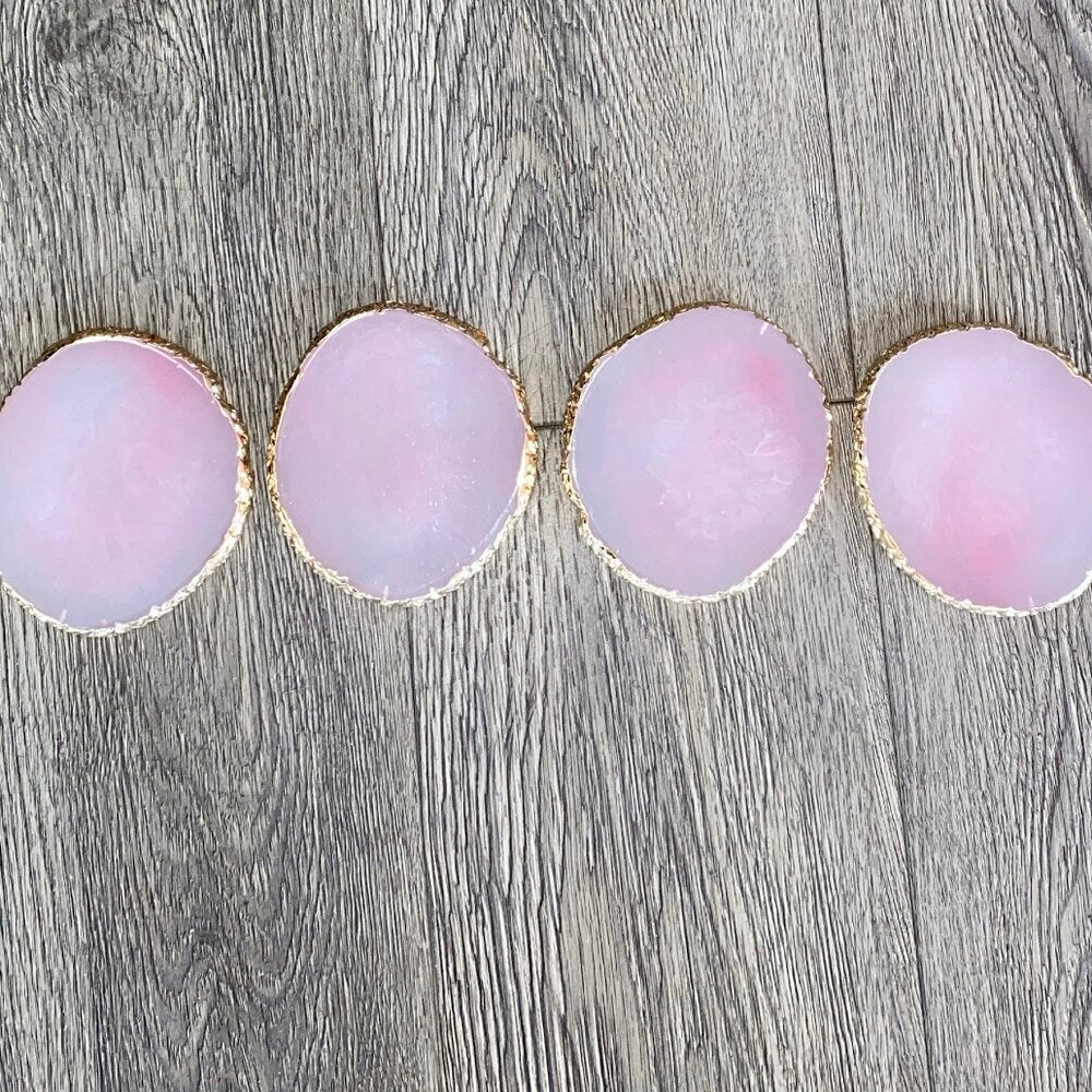 Baby pink marble coasters 4 set