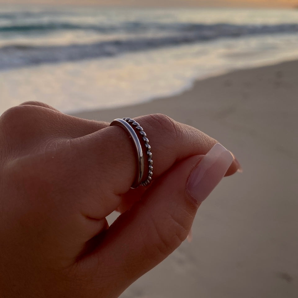 BAGUE FLAMME JUMELLE plaquée or 14 carats (argent)