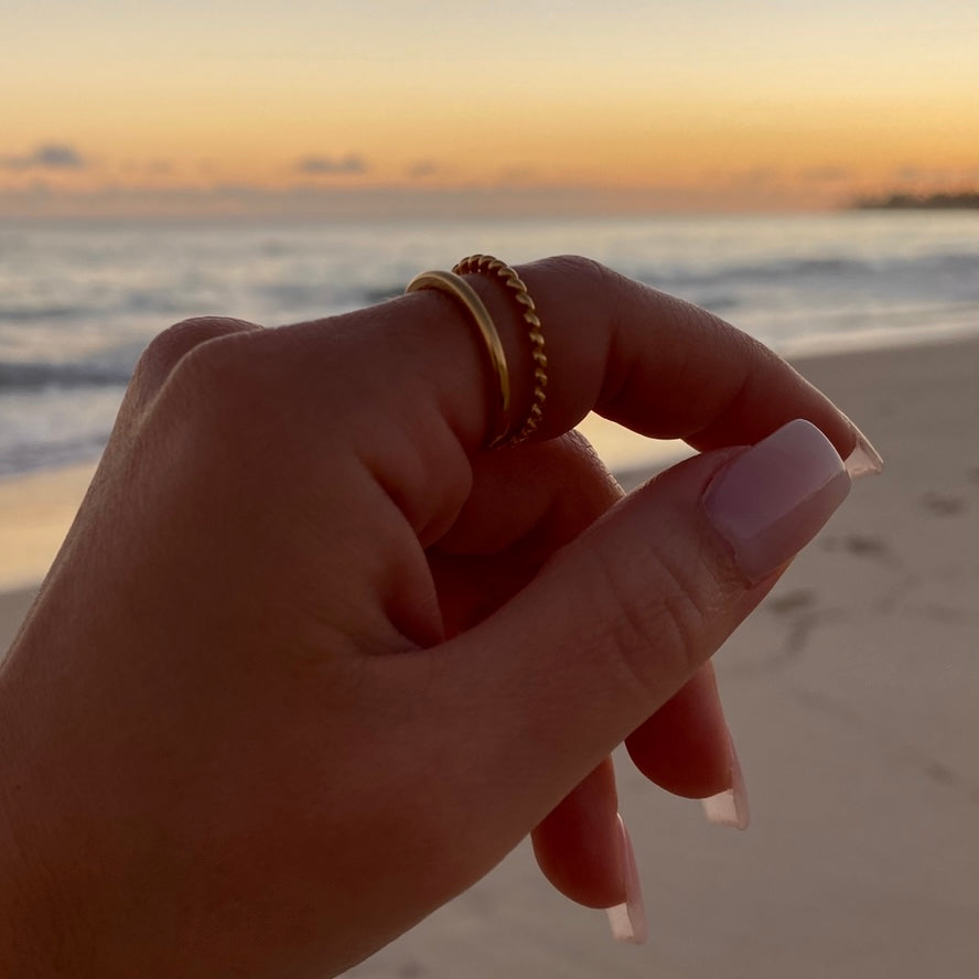 BAGUE FLAMME JUMELLE plaquée or 14 carats