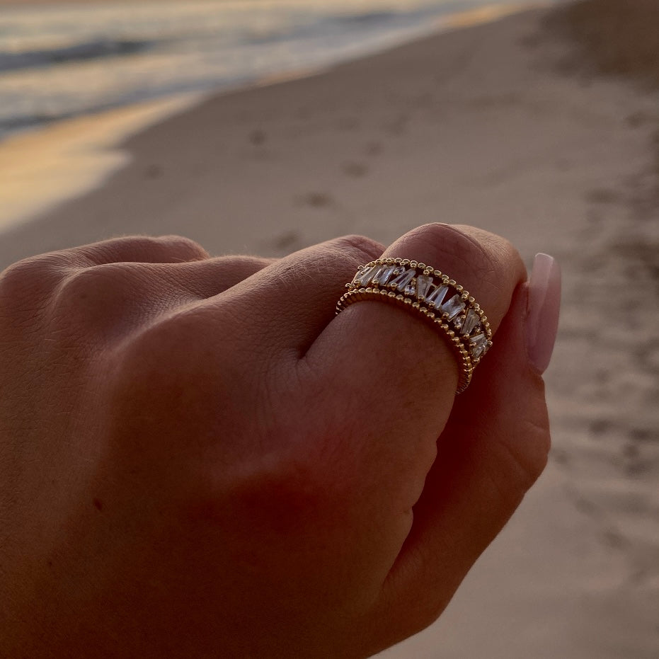 14k gold plated LUST ring