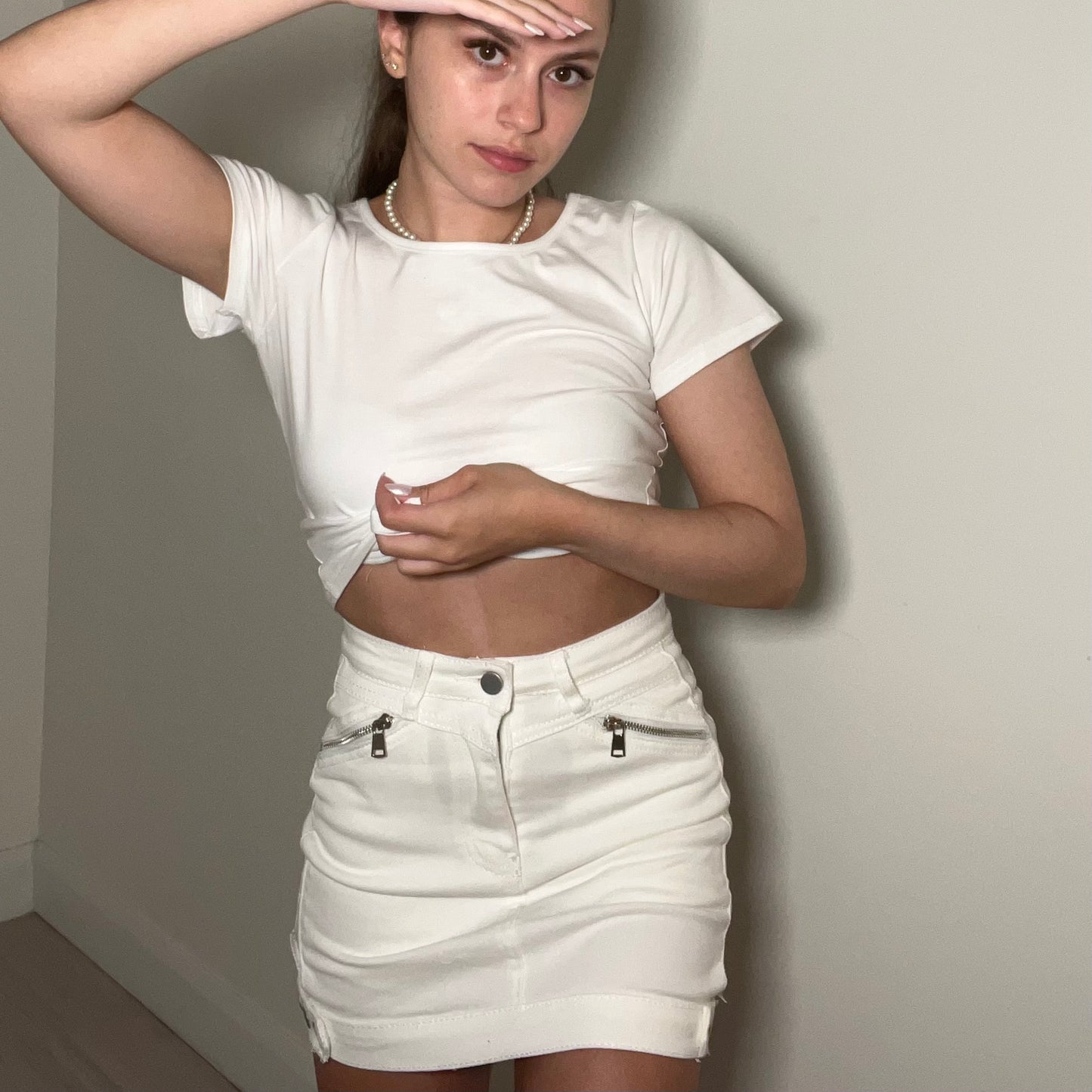 Jean Skirt (White)