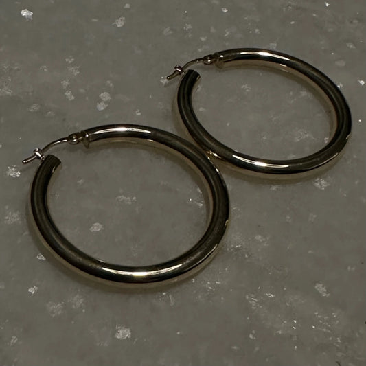 Ava hoops -35mm- 10K SOLID GOLD