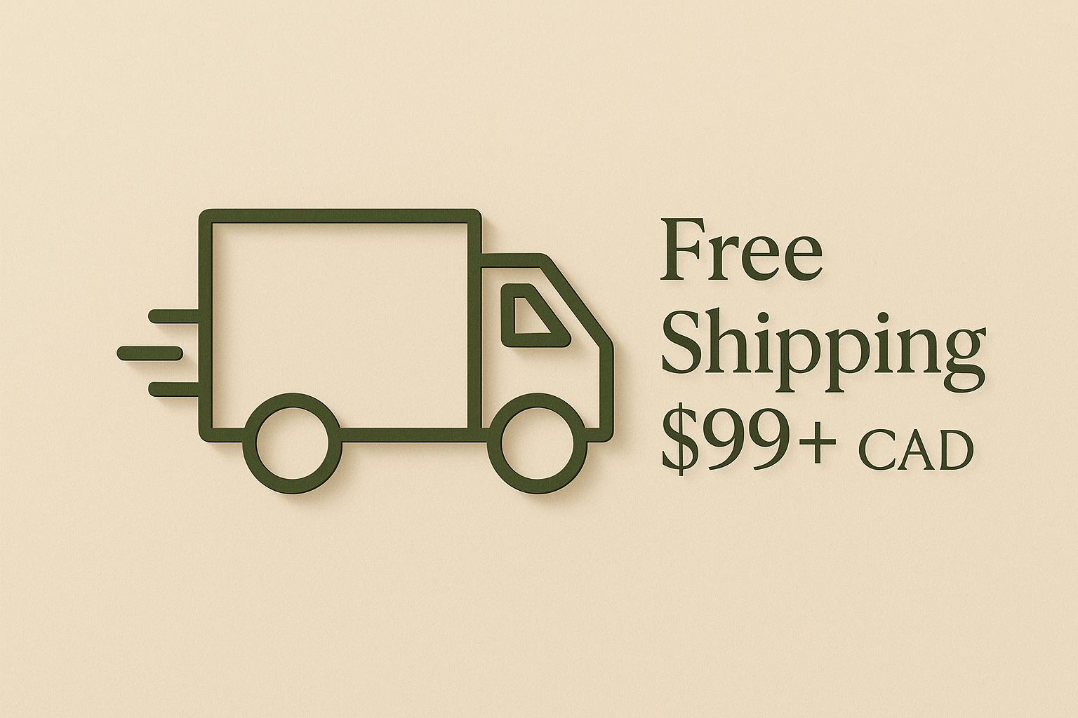 add the free shipping over 99$ cad