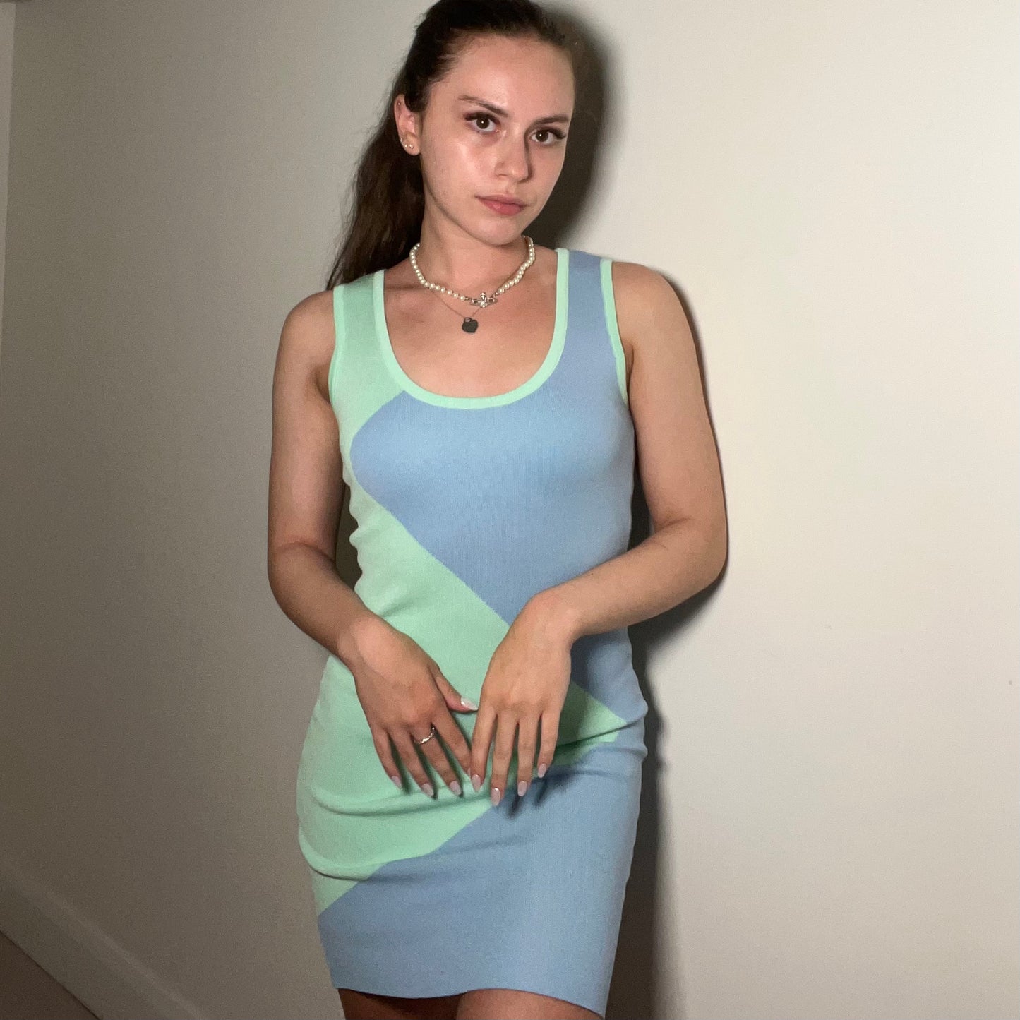 Zoey Dress (Green/Blue)